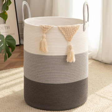 60L Nursery Hamper Laundry Basket Laundry Hamper Gradient Grey