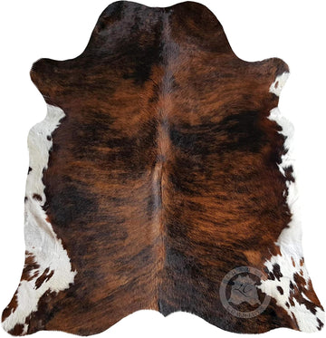 100% Genuine Dark Brindle Tricolor Cowhide Rug - Modern Style Animal Skin Rug & Floor Carpet - Home Decor Area Rug
