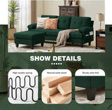 86" Convertible Sectional Sofa, Deep 3-Seat L Shaped Couch with Ottoman and Storage Pocket