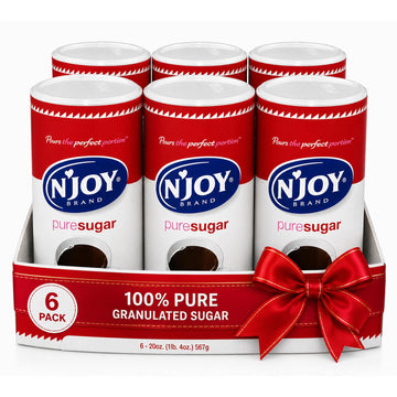 Pure Sugar, Pack of 6 Canisters with EZ-Open Pour Spout (20 oz each)