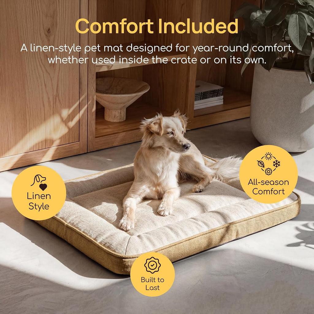 Dog Crate Furniture with Cushion and Charging Station for Indoor