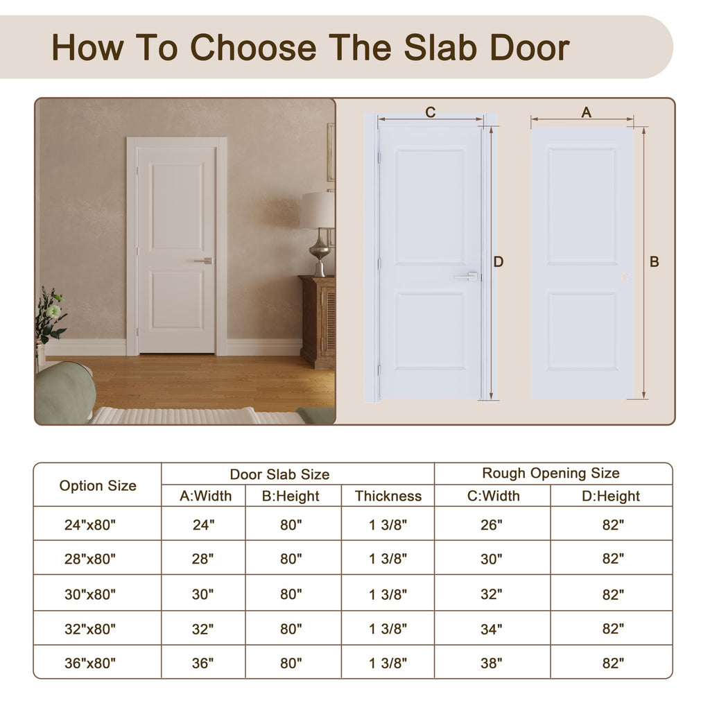 32"x80" Right-Hand Prehung Interior Door with Jamb Kit, White Primed