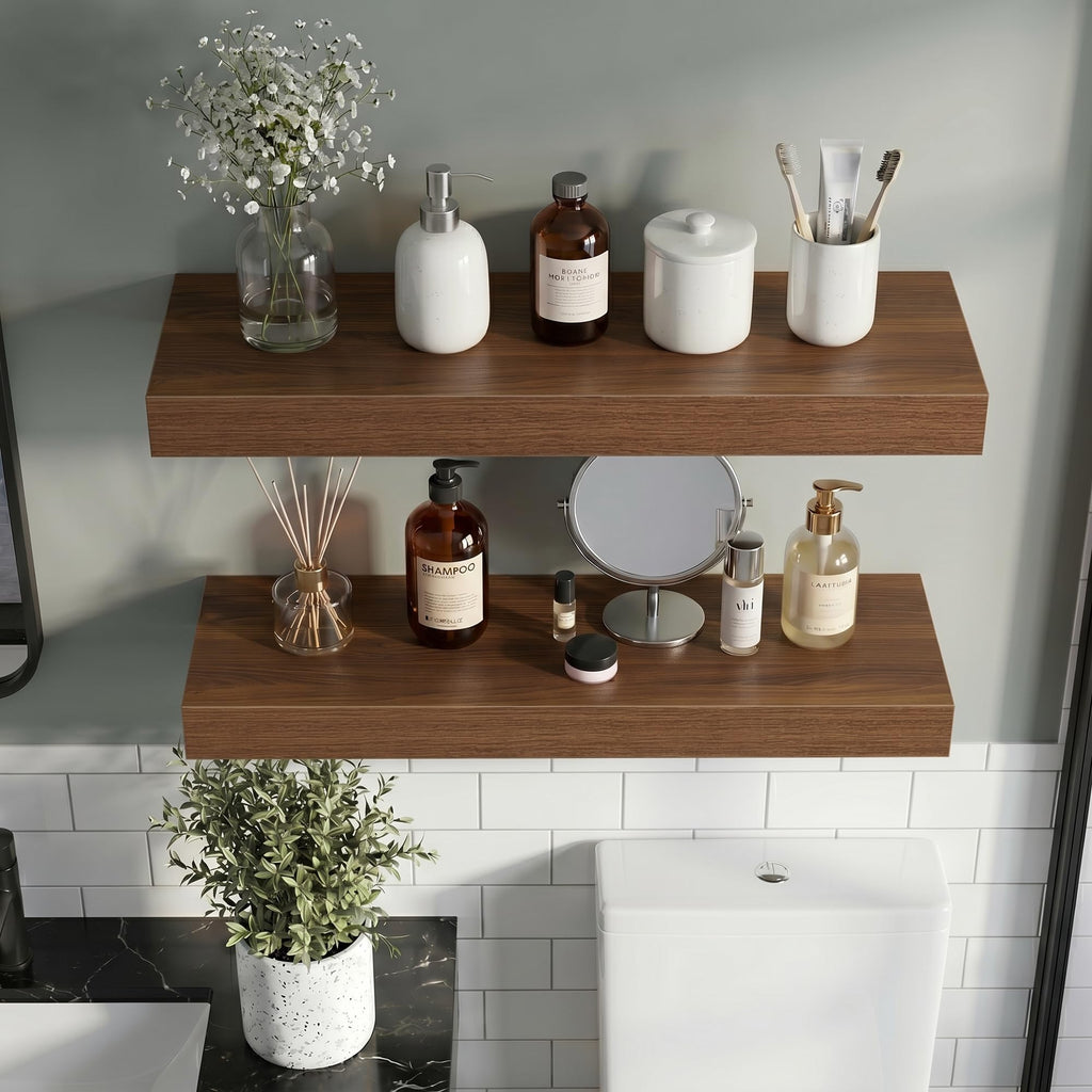 36 Inch Floating Shelves Wall Mounted for Display, 6.5 Deep Duty Shelves with Invisible Brackets Storage & Decor, 36"