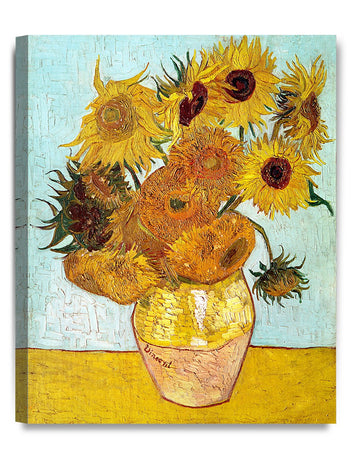 Twelve Sunflowers, Vincent Reproduction. Giclee Canvas Prints Wall Art Decor 20x16
