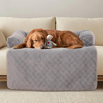 Dog Couch Bed, Plush Sofa Mat, Washable Cover, 45 x, Grey