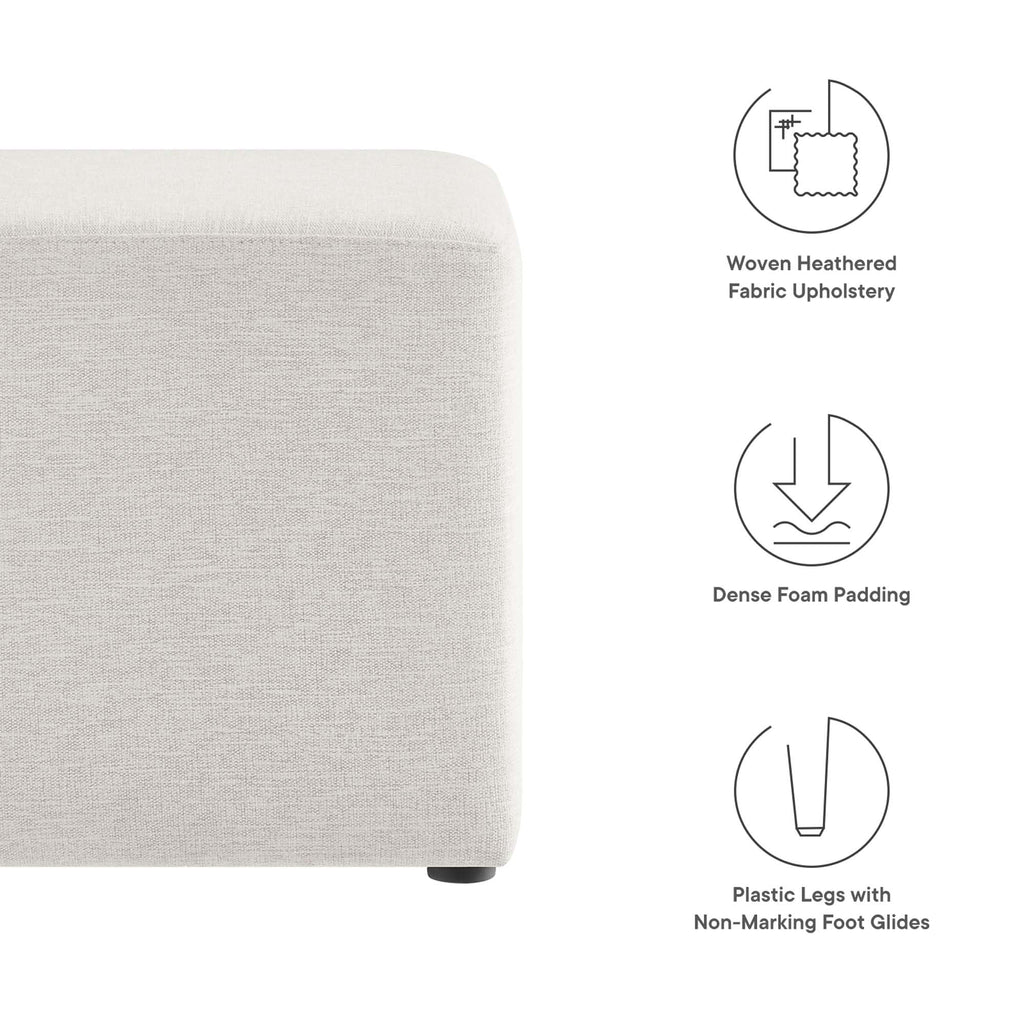 17" Square Woven Heathered Fabric Upholstered Upholstered Ottoman