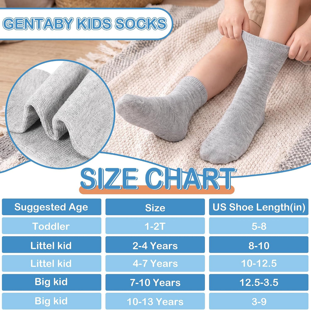 18 Pairs Toddler Kids Crew Socks Boys Girls for School
