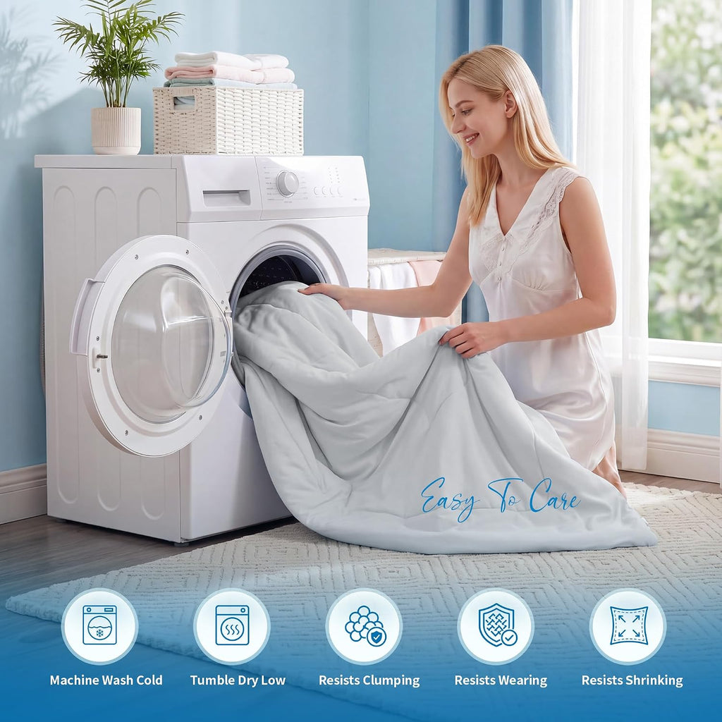 Cooling Comforter Queen Size, Cooling Blanket for Hot Sleepers Lightweight Summer Blanket with Double-Sided Cold Tech