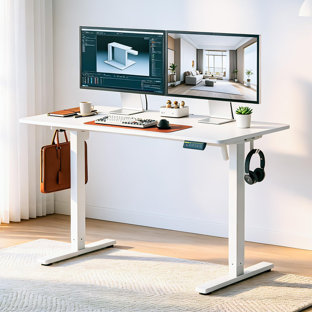 48 x 24 Inch Electric Standing Desk, 3 Memory Presets, White