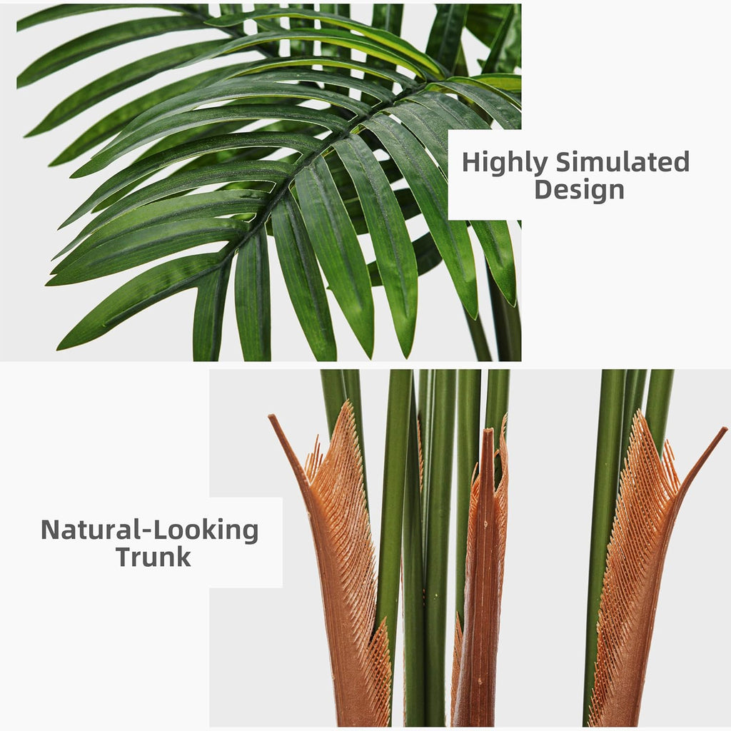 Artificial Plant 6FT Fake Palm Tree with White Tall Planter