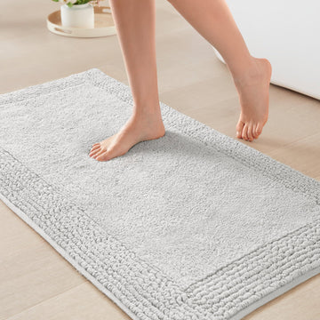 Splendor Reversible 100% Cotton Bath Rug, 24 x 36, Grey