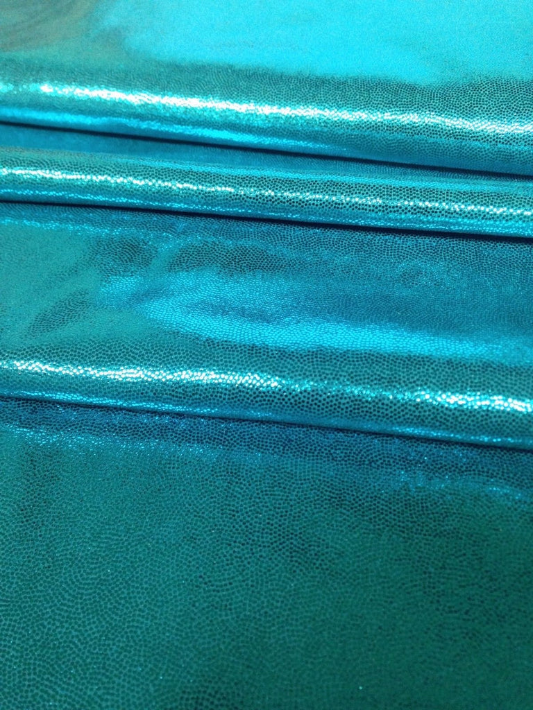 Shiny Finger Foil 4-Way Stretch Heavy Nylon Spandex Fabric (Turquoise)