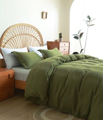 100% French Flax Linen Duvet Cover Set, 88''x92'' 3 Pcs with 4 Corner Ties and Button Closure, Soft and