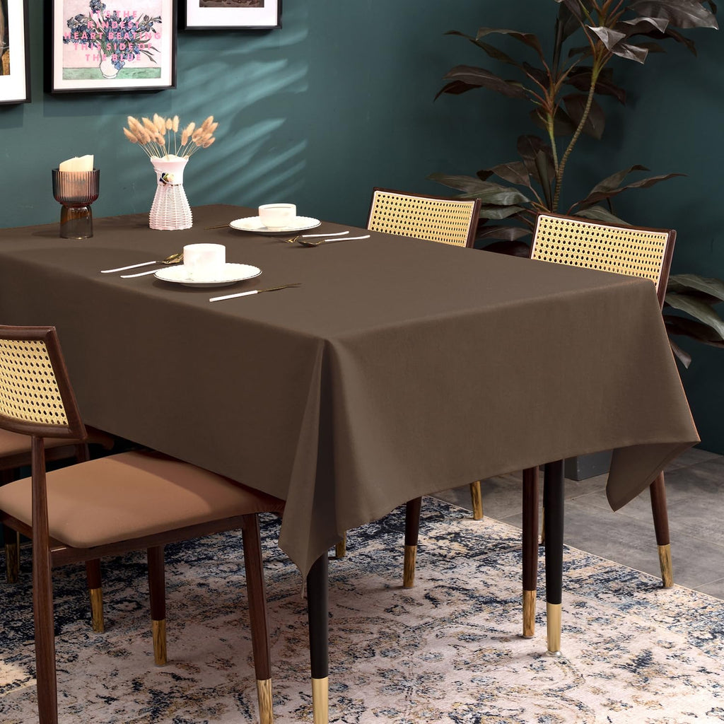 Rectangle Table Cloth Waterproof Brown 55"x71"