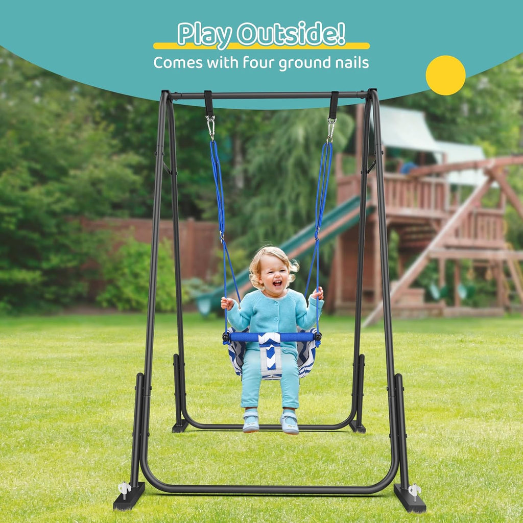 2 in 1 Baby Jumper Swing, Toddler Swing 6 Months to 6 Years Black