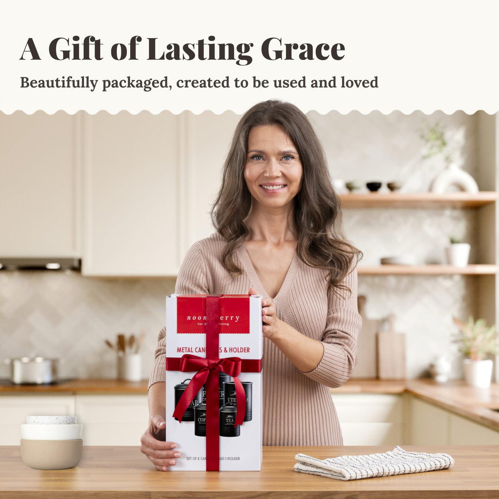 5-Piece Farmhouse Kitchen Canister Sets Counter