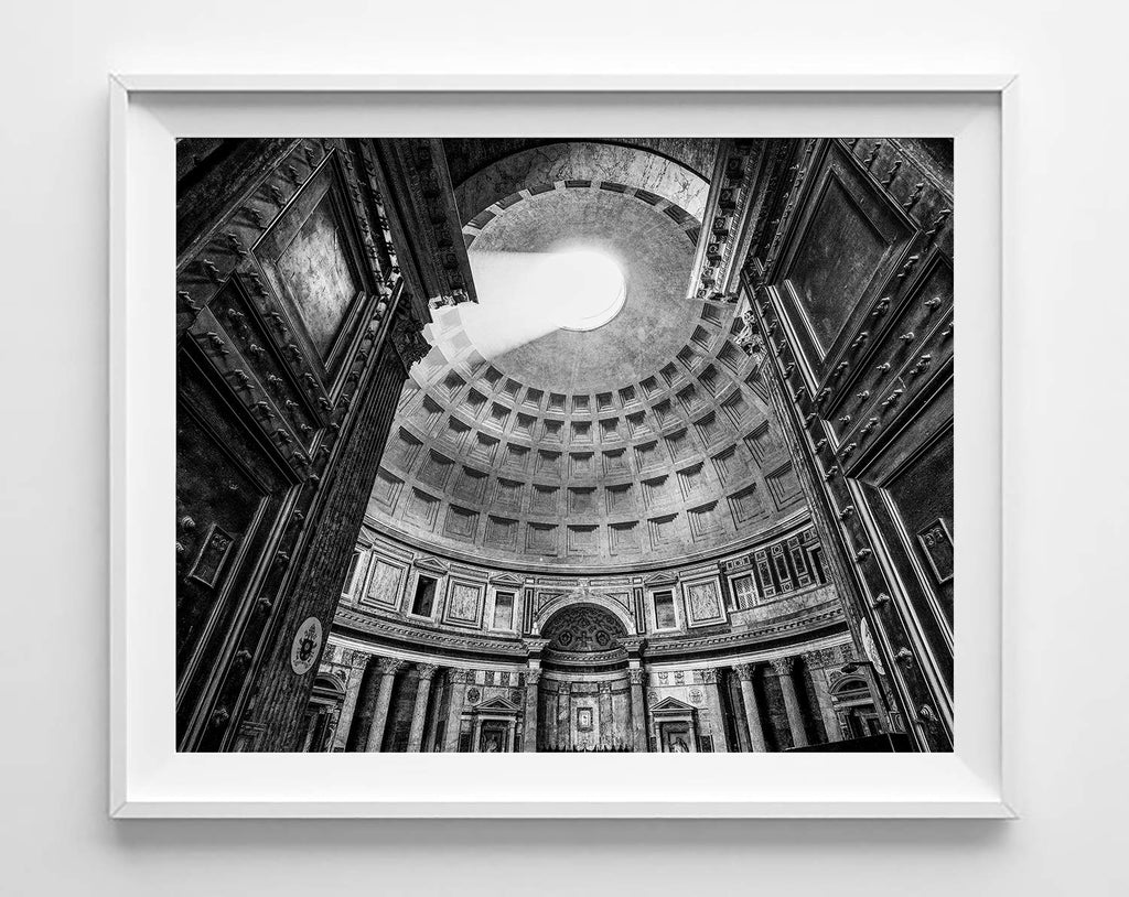 Black and White Rome Italy Photography Prints, Set of 4, UNFRAMED, St. Peters Basilica, Colosseum, Trevi Fountain