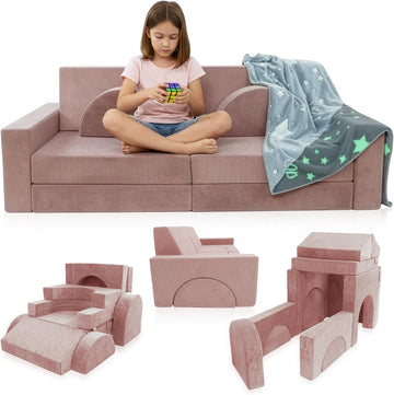 Piece Modular Kids Play Couch - Soft & Durable Toddler Couch with CertiPUR US Foam, Washable Covers - Playroom