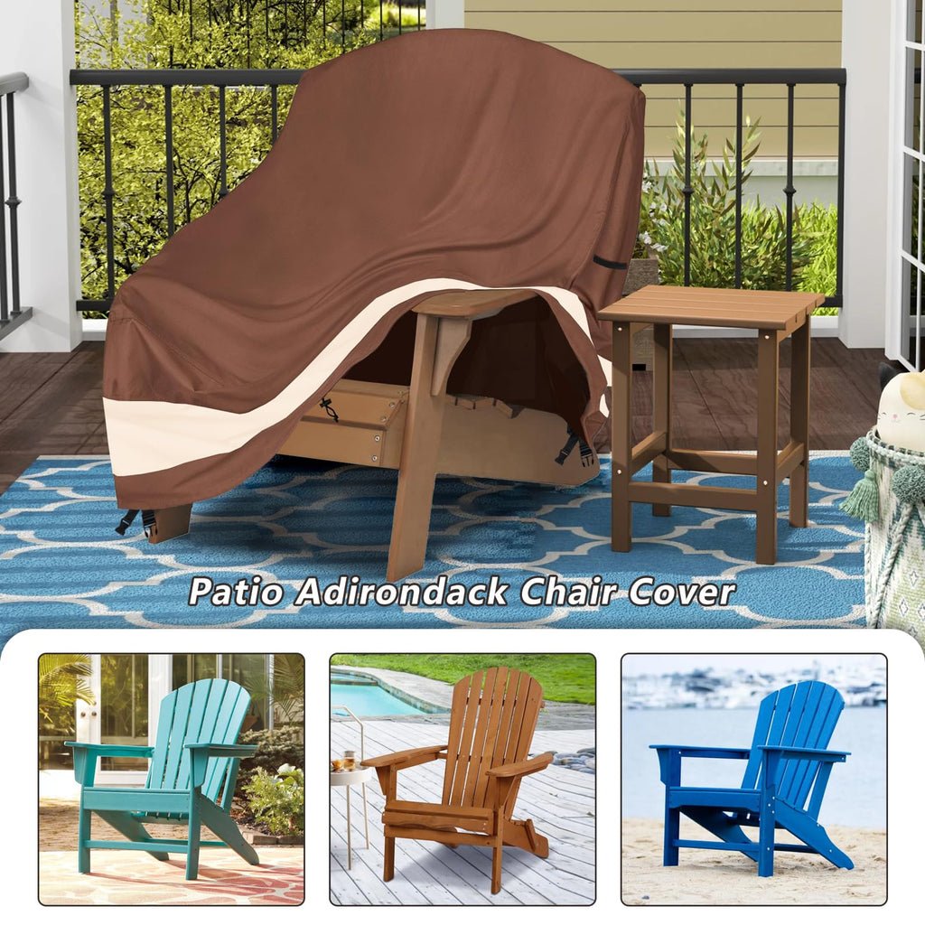 Patio Adirondack Chair Cover 27.5 x 32.5 x 36 inch, Waterproof Heavy Duty Outdoor Chair Covers, Adirondack Chair Covers