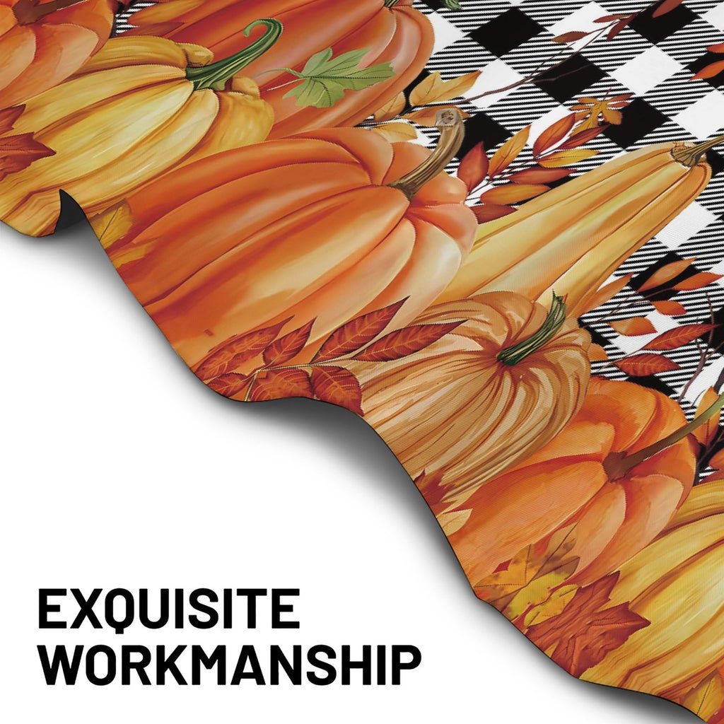 Fall Pumpkin Curtain Valance 2 Pack, Window Treatment 42x12 in