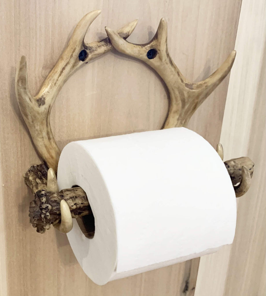 Deer Antler Wall Mounted Toilet Paper Holder - Bathroom Decor