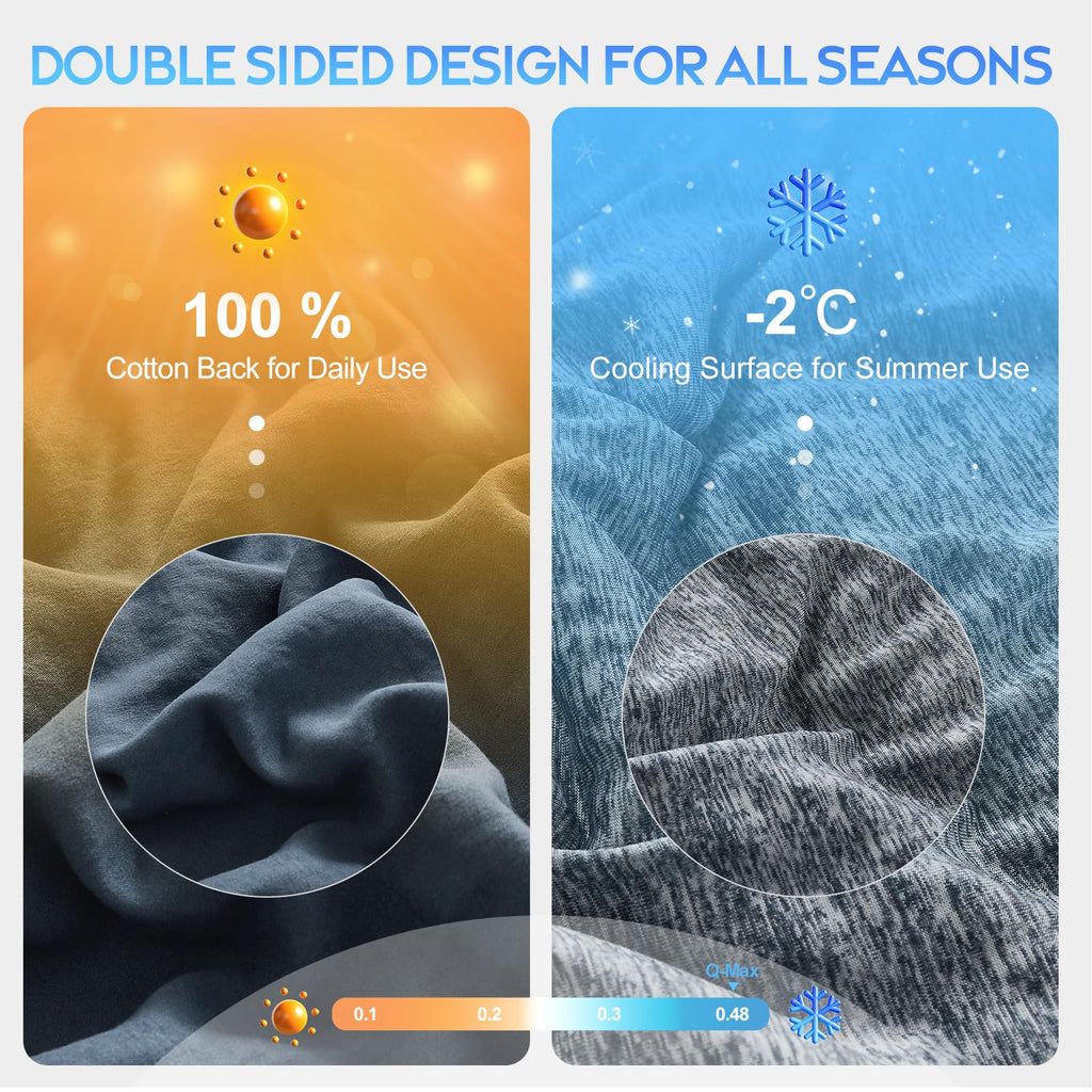 Cooling Comforter Cooling Blanket, Q-Max 0.45 Cool Sleeping Summer Blanket for Hot Sleeper Night Sweats, King 90" x