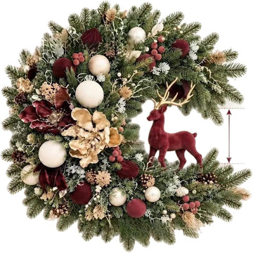 Artificial Christmas Wreath, Indoor Outdoor Holiday Decor