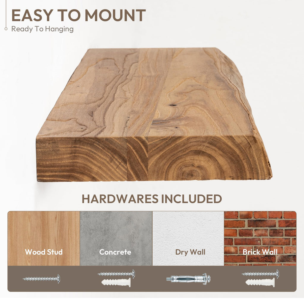 48in Wood Floating Shelves for Wall Mounted, 1Pack|Natural