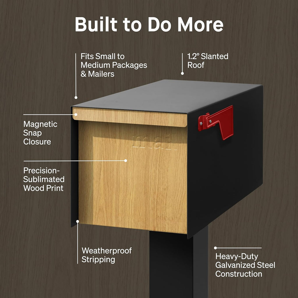 Post Mount Outdoor Mailboxes - Large Decorative Mailbox for Letters and Packages - Weatherproof Construction