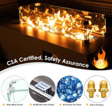 42" Outdoor Propane Fire Pit Table, 50,000 BTU Rectangle Natural Gas Firepit with Tank Table, No Assembly Low Profile Fire Table for Outside Patio & - Image 4