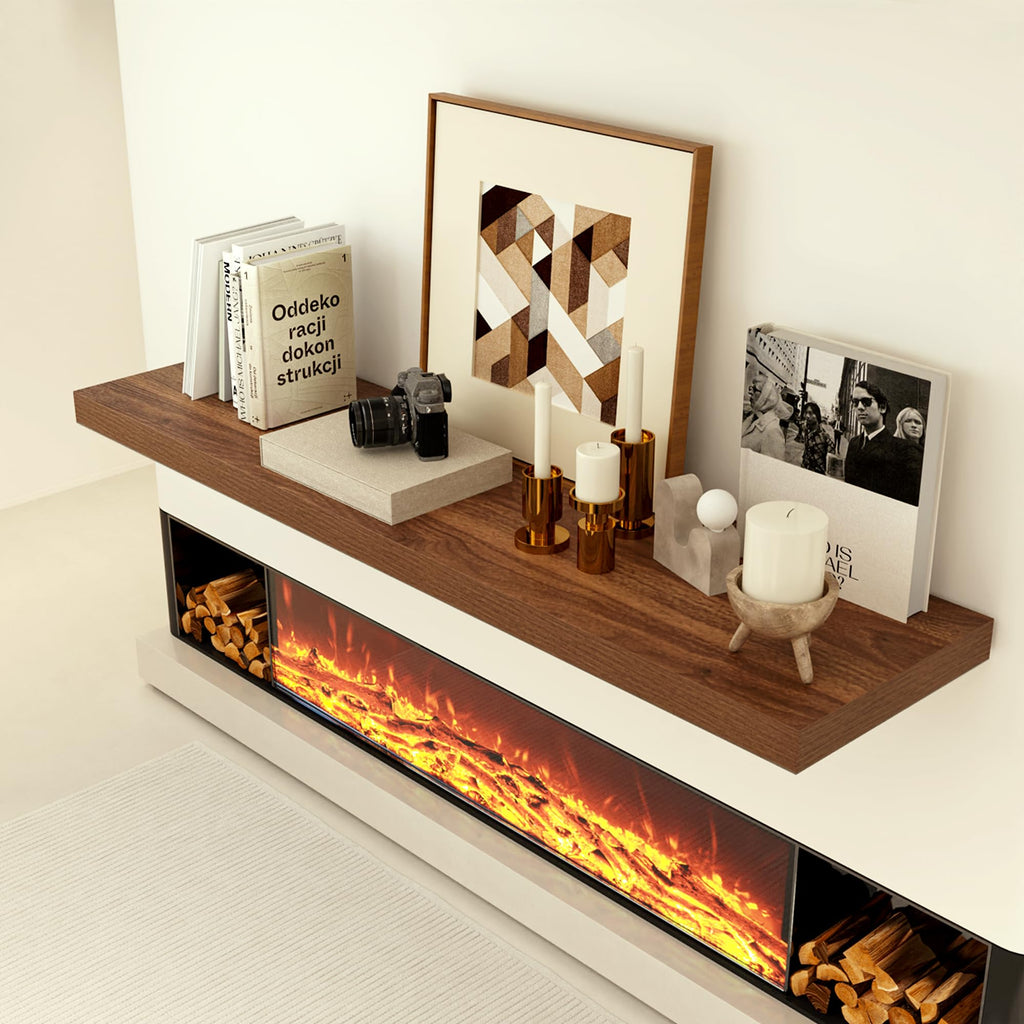 24 x 12 Deep Floating Shelves Wall Mounted Set of 1 Walnut