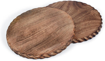 Wooden Round Trivet for Hot Dishes Plates & Pots Holder Hot Pad & Dining Table Décor Cookware Heat - Set of 2