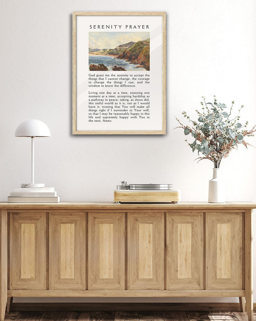 16x20 in Serenity Prayer Mountain Framed Christian Wall Art