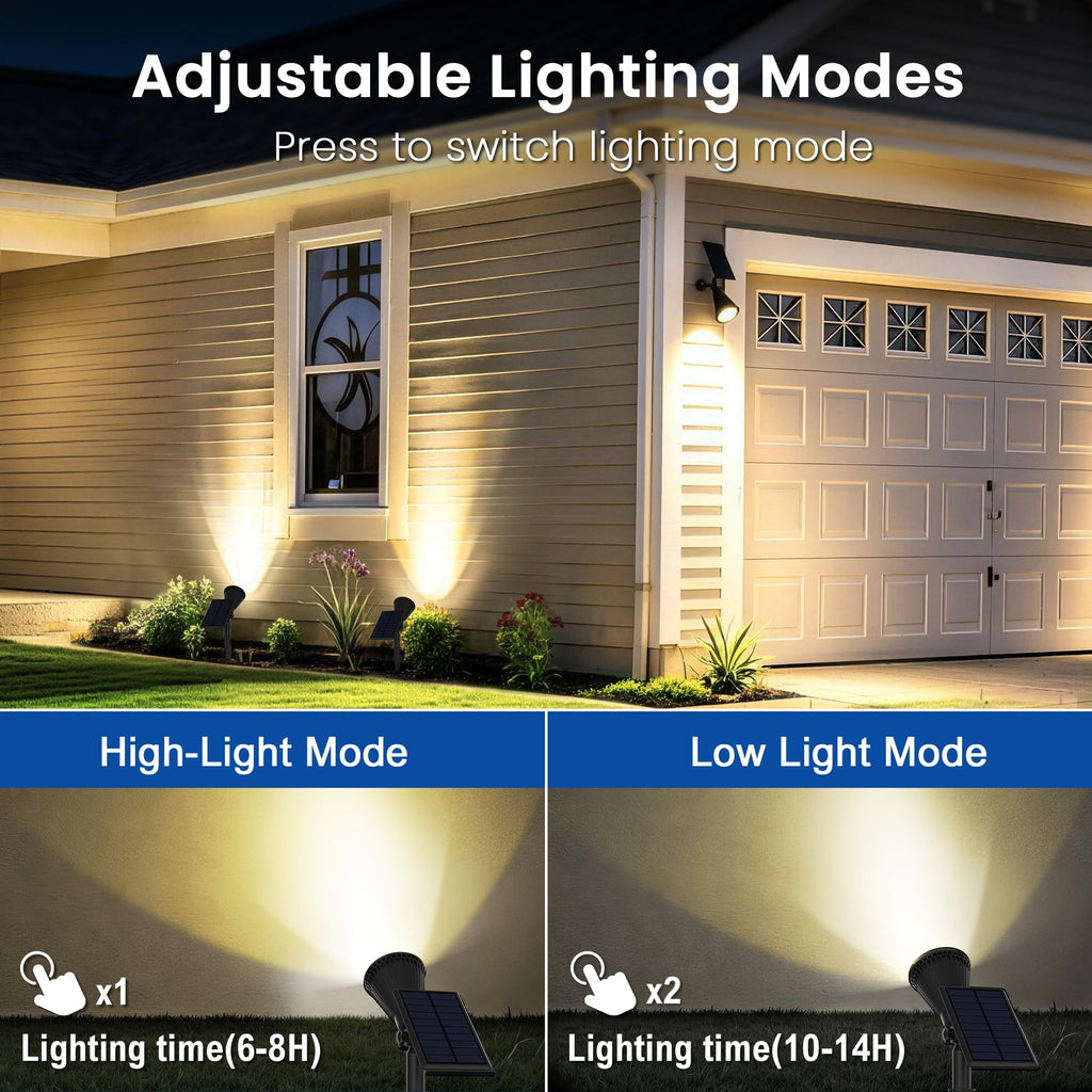 8 Pack Solar Spot Lights Outdoor Waterproof with Focus Beam