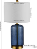 Novah Modern Blue Glass 26-Inch Table Lamp, LED Bulb Included