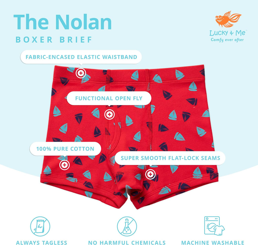 Nolan Boys GOTS, Organic Cotton, Boxer Briefs, Pack