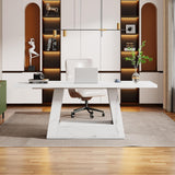 Modern Computer Desk, 63-Inch Large Office Desk Workstation, Simple Style Executive Desk Study Table with Sturdy Base