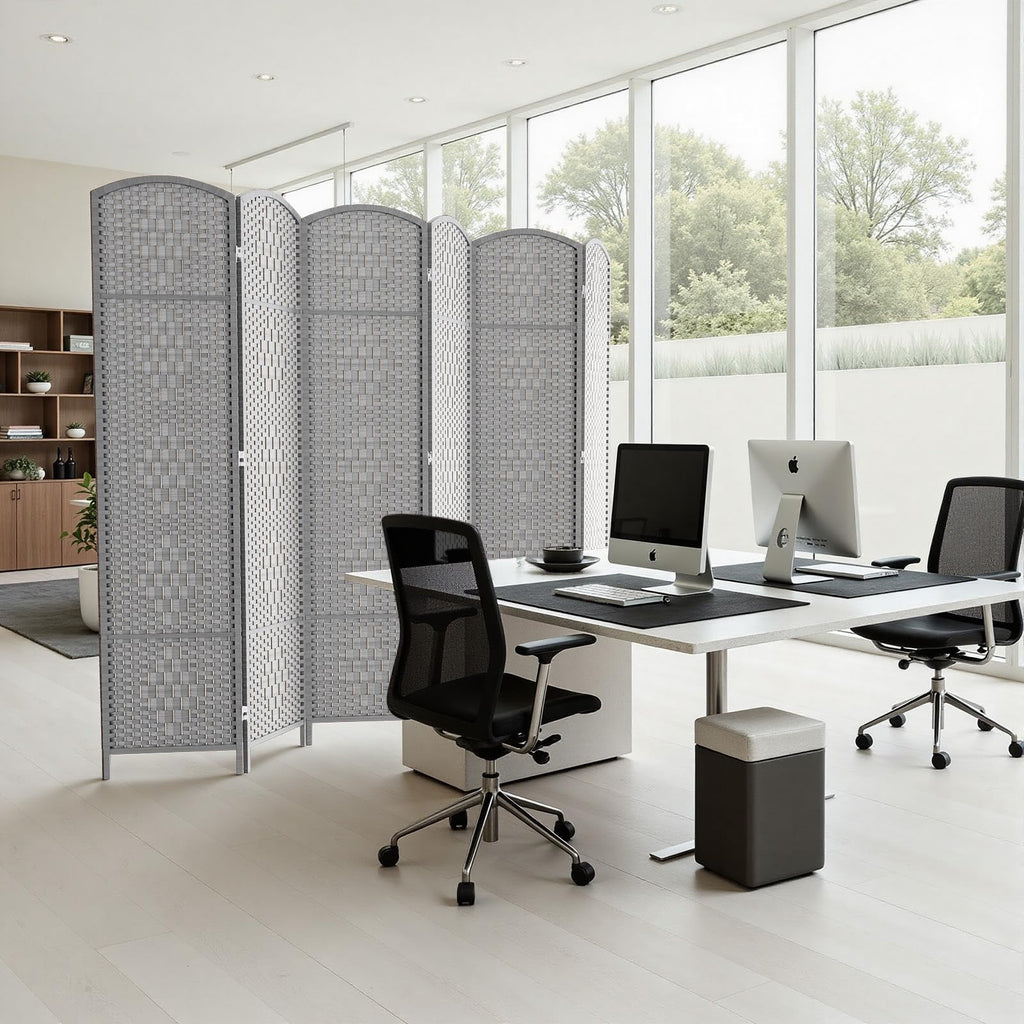 Room Divider Panel, 6 Panel Partition Room Dividers Screen, Grey