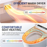 Luxury Smart Toilet with Bidet Built in Bubble Wash, Auto Open/Close Lid Water Filter Instant Heated Seat Dryer