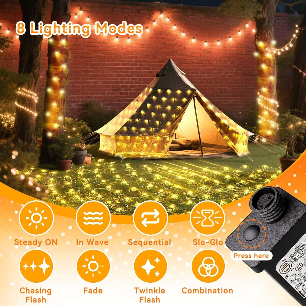 21FT x 5FT Christmas Net Lights Outdoor Mesh Lights Connectable