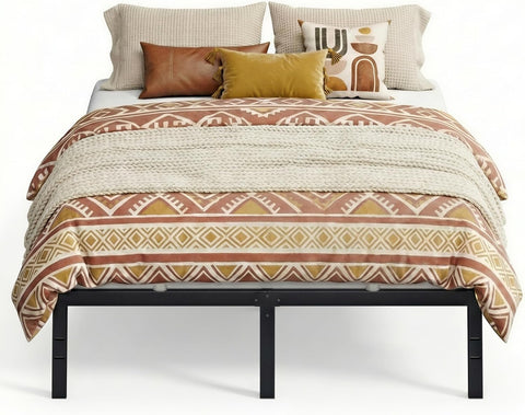 VASAGLE Full Metal Bed Frame 14 Inches Tall, 1100 lb Weight Capacity, No Box Spring Needed, with Under-Bed Storage