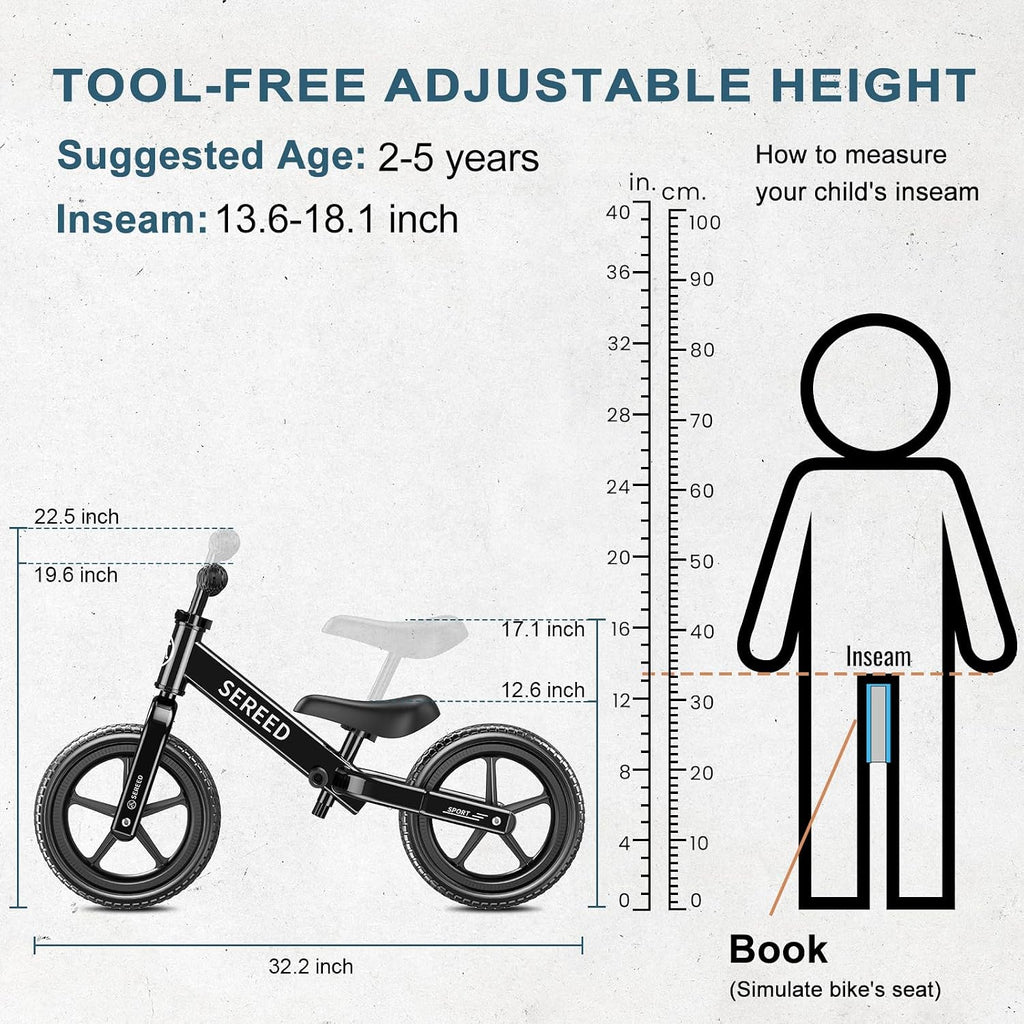 Toddler Balance Bike 2 Year Old, Gift for 2-3 Boys Girls, Adjustable
