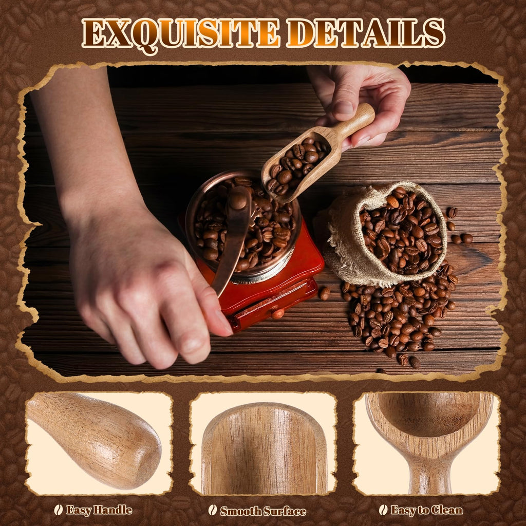 8 Pcs Wooden Scoops for Canisters Mini Acacia Wood scoop, Shovel