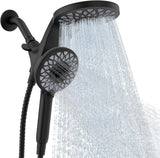 High Pressure Rain Shower Head with Handheld Spray Combo: Detachable Dual Shower Head with 10 Sprays Modes