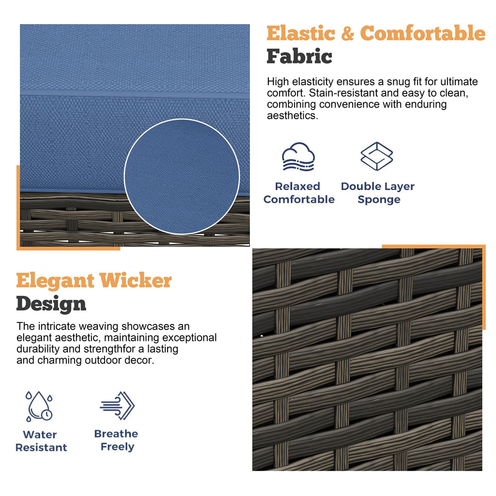 3 Pieces Patio Furniture Set 3 Pieces PE Rattan Wicker Chairs with Table Outdoor Furniture for