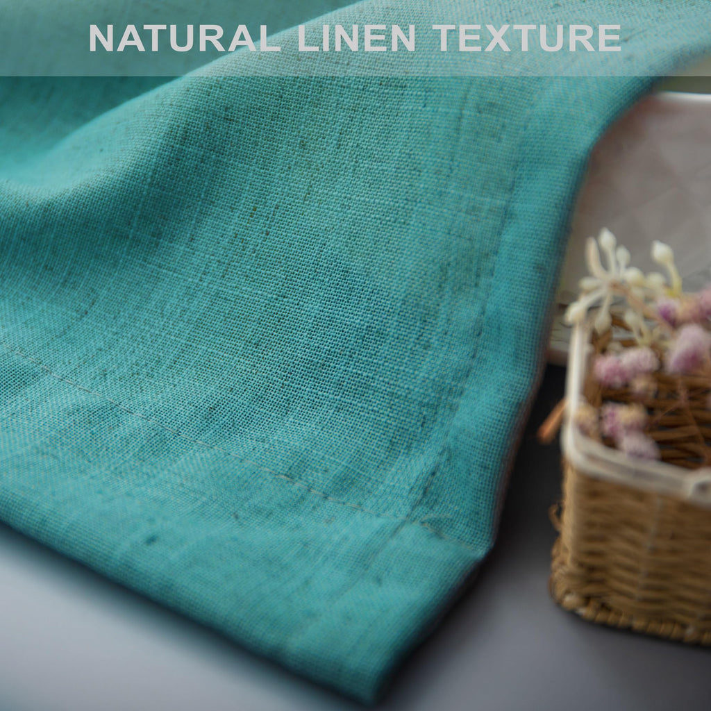 Teal Linen Window Valance 3 Inch Rod Pocket Semi Sheer Boho Farmhouse Light Filtering Dark Teal Blue Green Valance