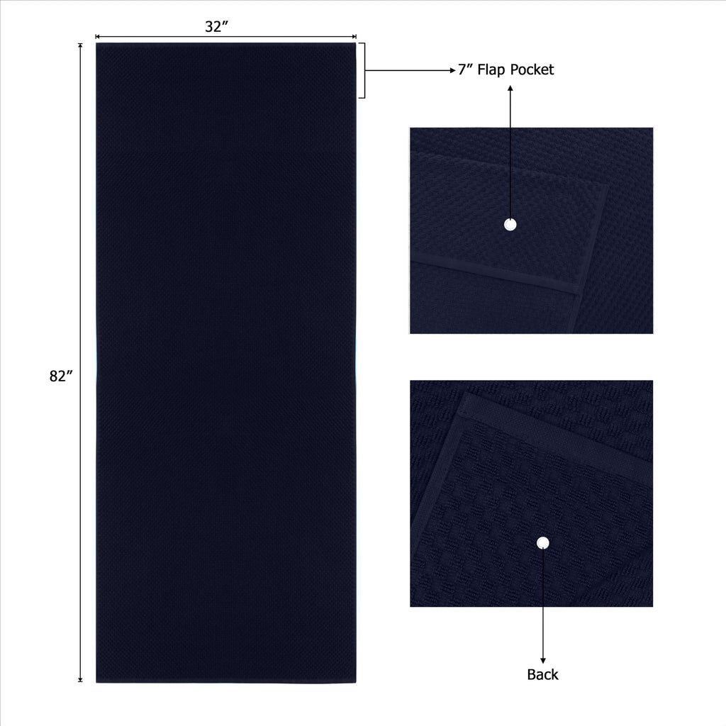 Pool Lounge Chair Cover - 2 Pack Euro Spa Waffle Weave - Navy