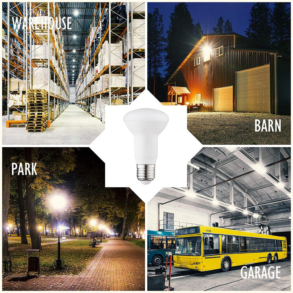 4Pack 10W LED R63 BR20 Light Bulb, 100 Watt Equivalent, Warm White 3000K, 1000LM E26 Base, Indoor Flood Lights