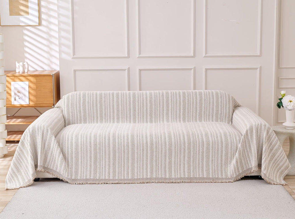 Couch Cover Sheet Blanket, 3-Seat Standard Size Sofa Cushion Slip Covers, L Shape Sectional Furniture Decor