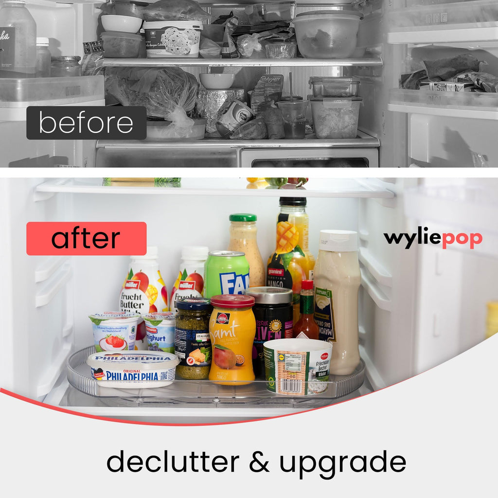 Lazy Susan for Refrigerator - 360° Turntable Refrigerator Organizer and Storage Tray for Fridge, Cabinet & Pantry